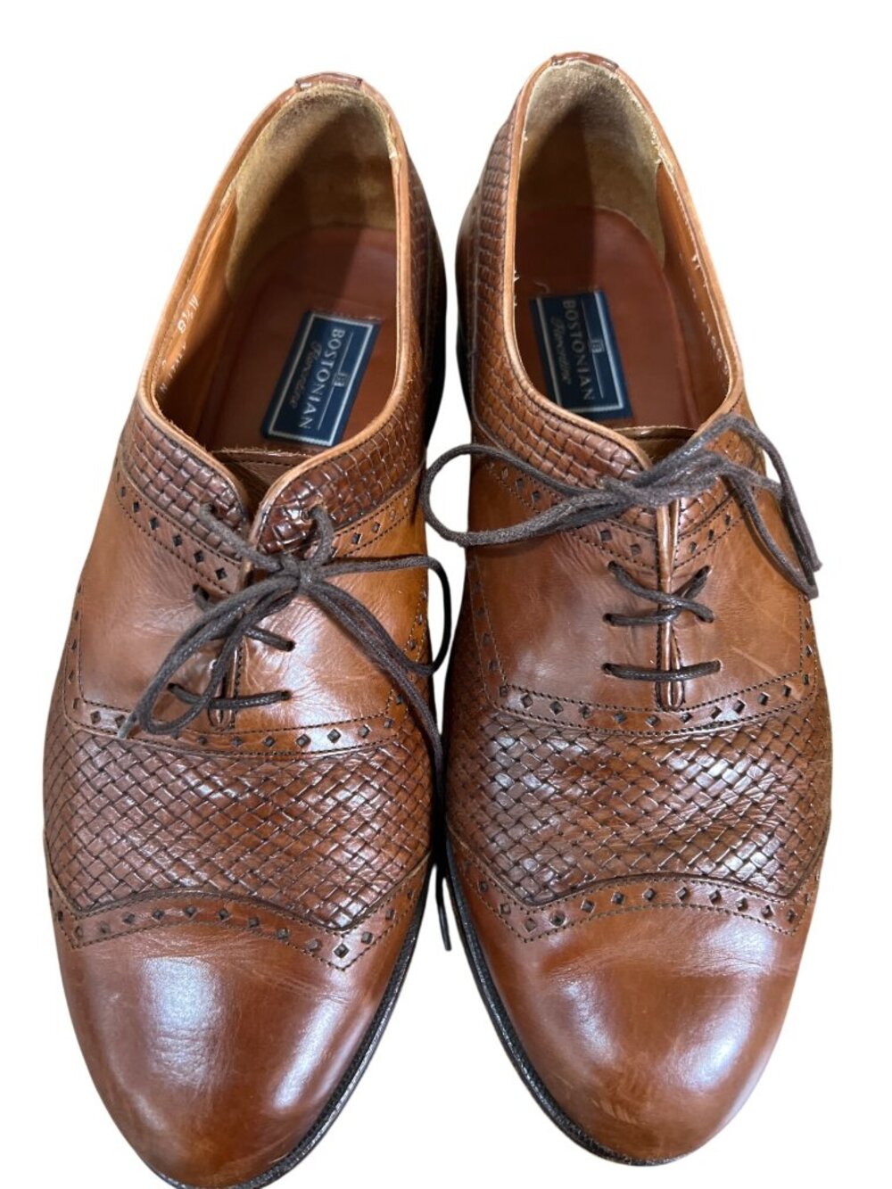 vintage Bostonian Florentine‎ brown leather oxfords 8.5W 8 1/2 wide